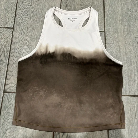 Athleta Shanti Watercolor Stripe Crop Tank Top size Small - Picture 3 of 6